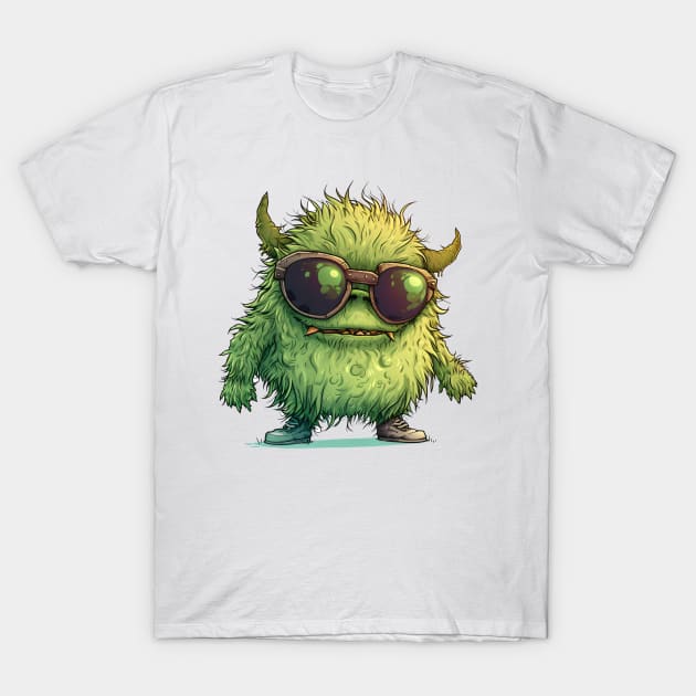 Cute Fluffy Monster T-Shirt by Obotan Mmienu